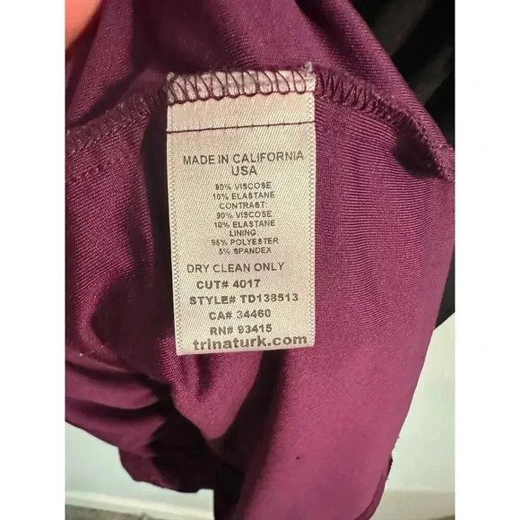 Trina Turk Lola Colorblock Purple and Black Cut out Dress 4 - Picture 8 of 10